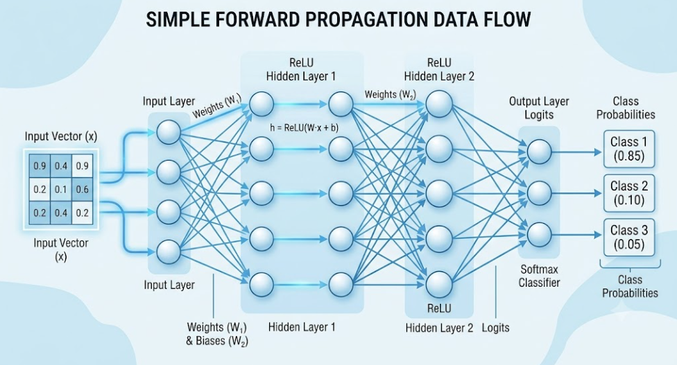 Forward Propagation: How Information Travels Through a Neural Network